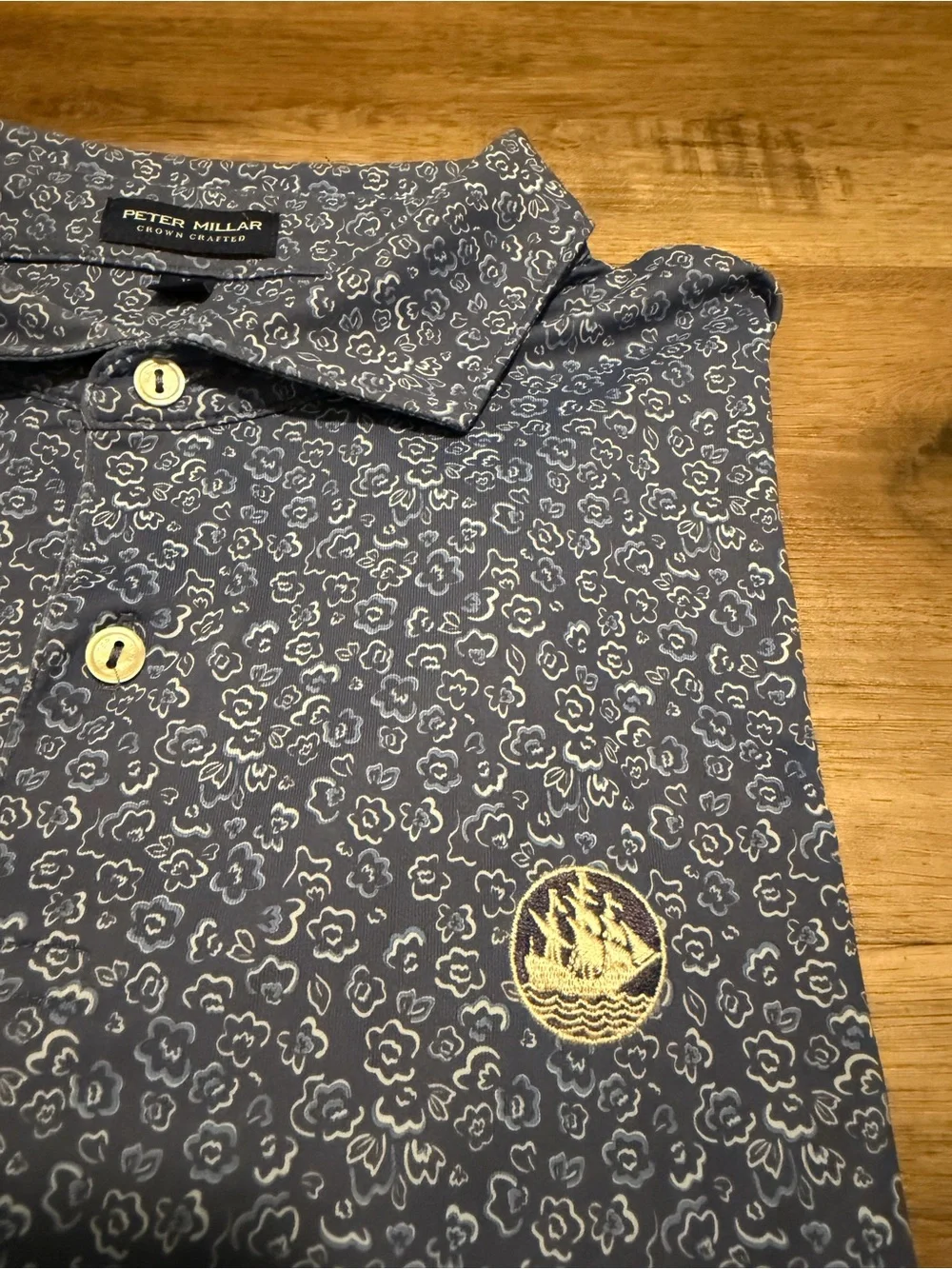 Peter Millar Summer Comfort Essex County Manchester Polo Shirt Mens XL Blue